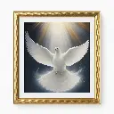 004 Cuadro Paloma Blanca con marco dorado.webp